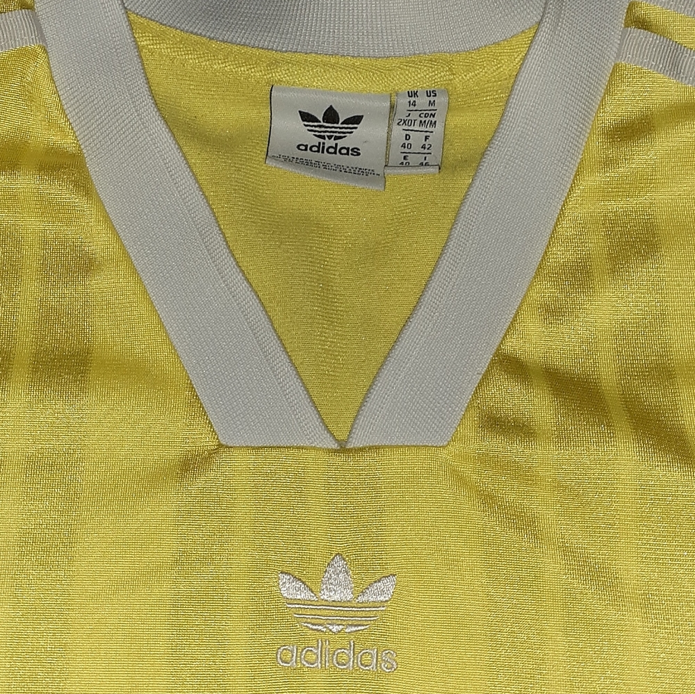 Adidas Trefoil Soccer Football Jersey Yellow White 3 … - Gem